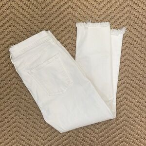 Agolde - Classic Distressed Cropped Jeans - White - 32